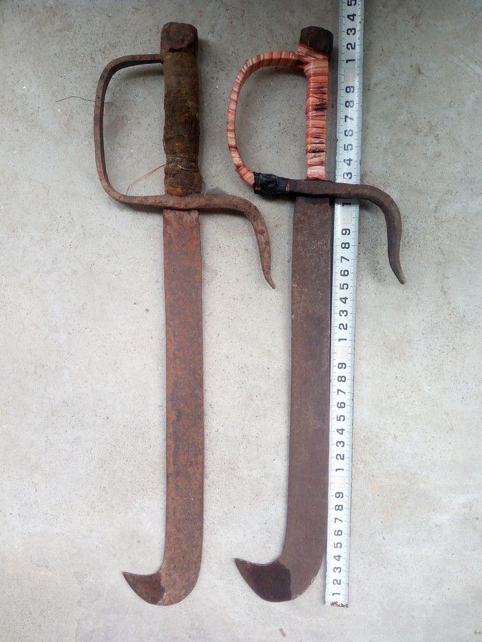 清代钩镰一对.造型霸气