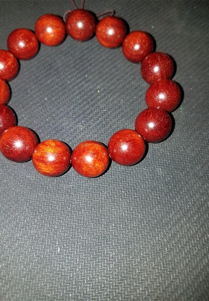 红酸枝木金星手串