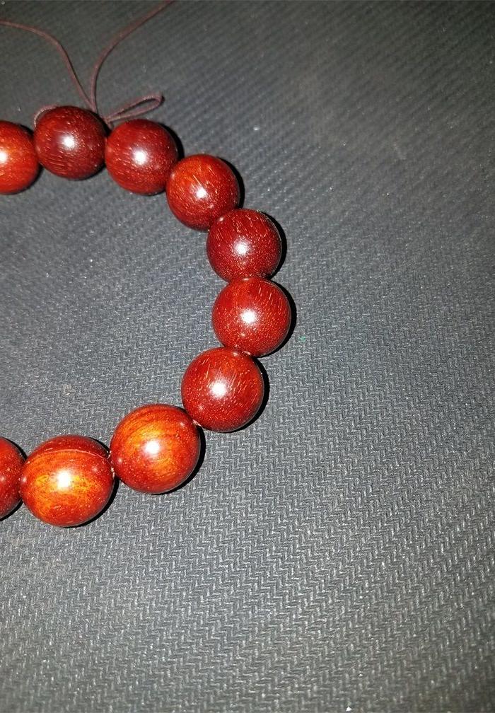 红酸枝木金星手串