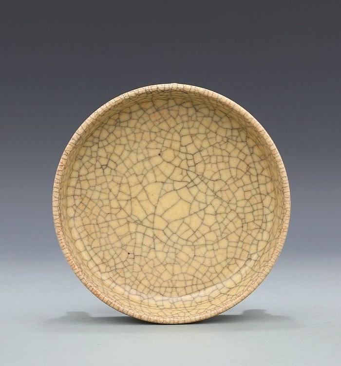 哥窑 金丝铁线 带支钉 三足洗