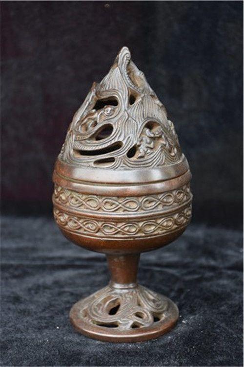 明代紫铜博山熏香炉