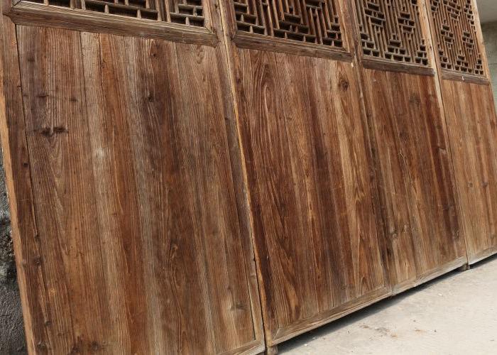 清代老房子雕花老门板古董收藏木雕门窗古玩老木门屏风隔断装饰