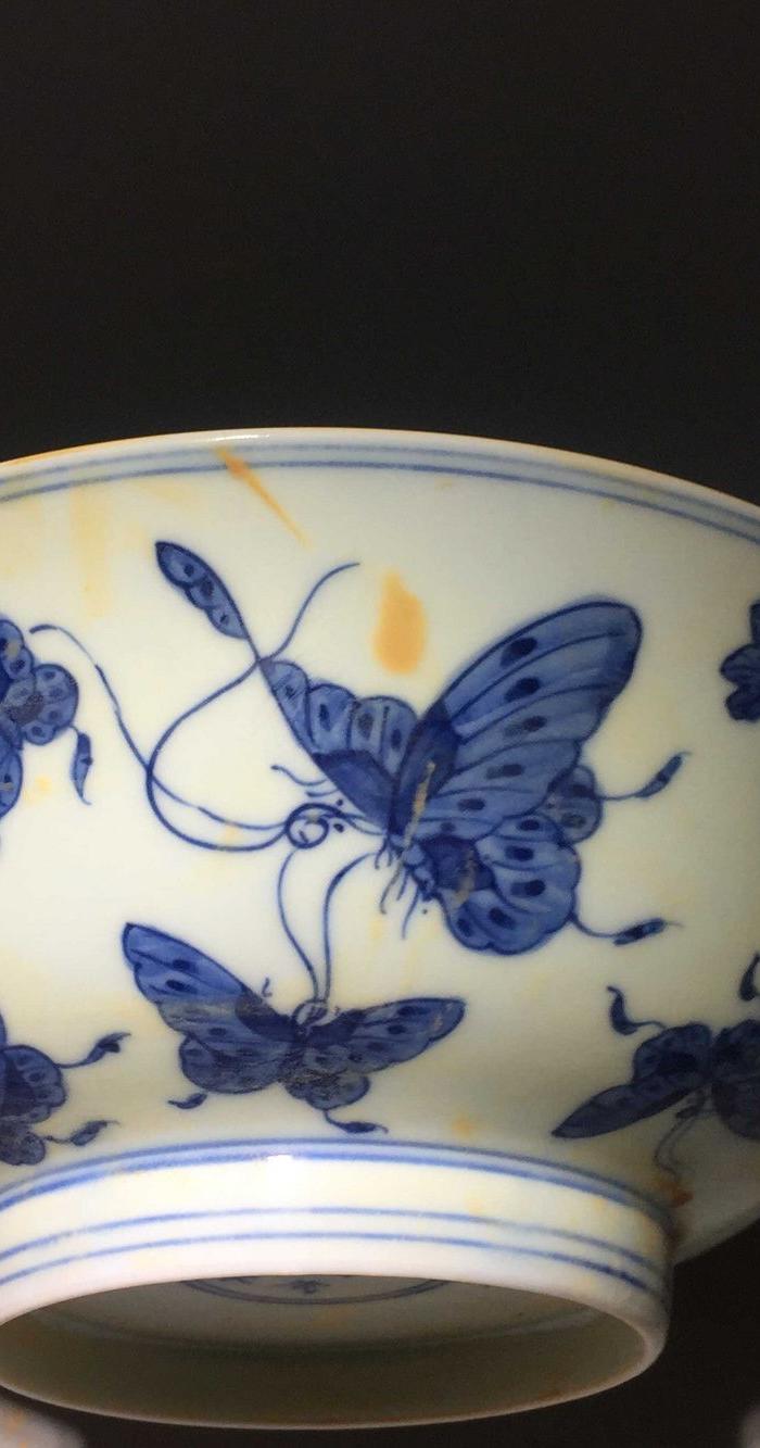 明成化青花蝴蝶南瓜纹大碗