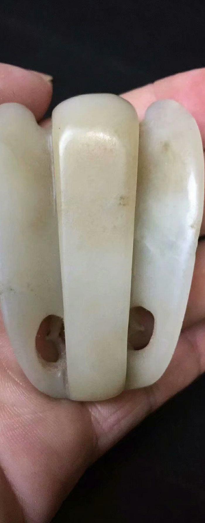 清代和田玉龙头*带扣