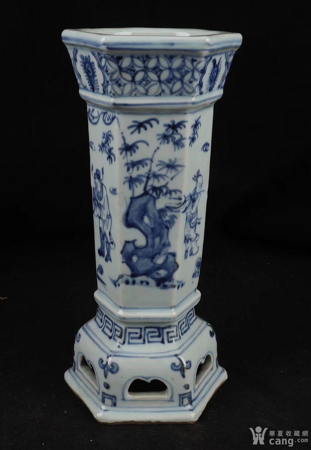 青花人物香筒