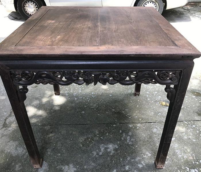 清代老红木酸枝 如意纹八仙桌