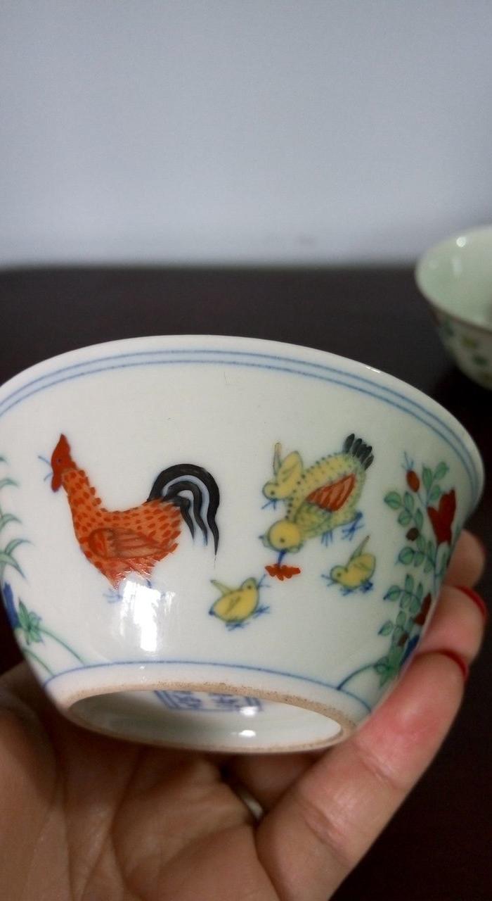 鸡缸杯一对