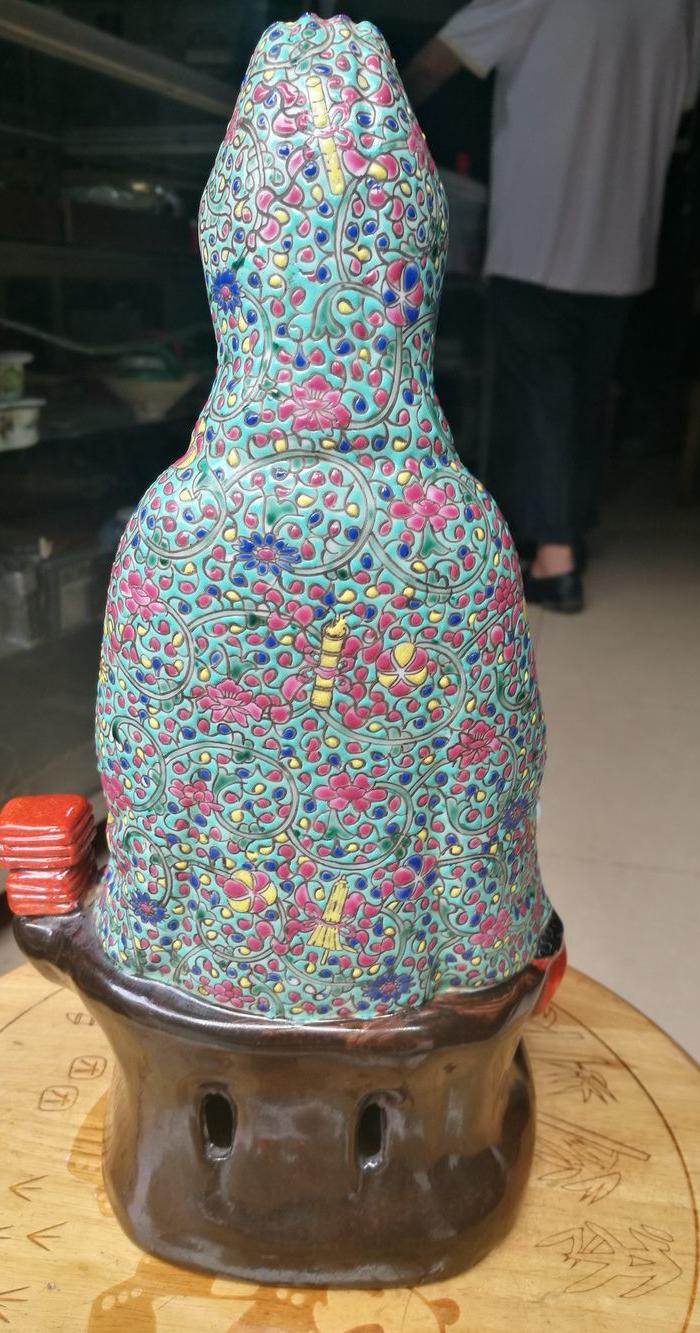 民国名家曾龙升粉彩童子观世音菩萨瓷器_地摊交易_华夏收藏网