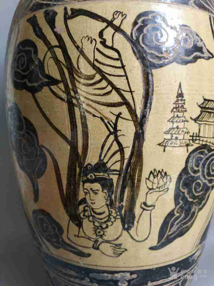 宋.磁州窑画工漂亮的梅瓶
