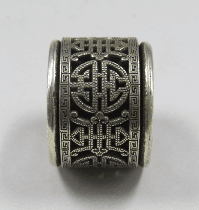 光绪天宝足银福寿纹转心扳指