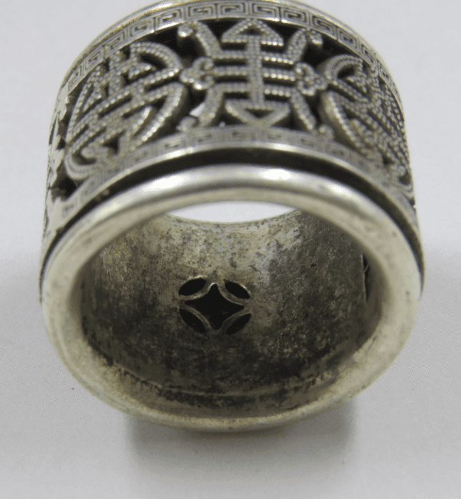 光绪天宝足银福寿纹转心扳指