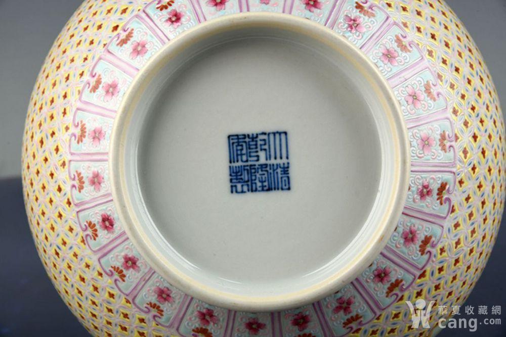 大清乾隆年制珐琅彩开光人物故事纹玉壶春瓶 古玩古董古瓷器