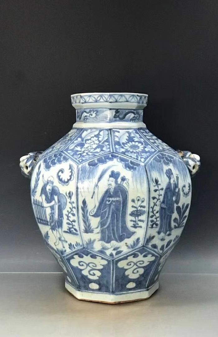 元青花八仙人物虎头罐