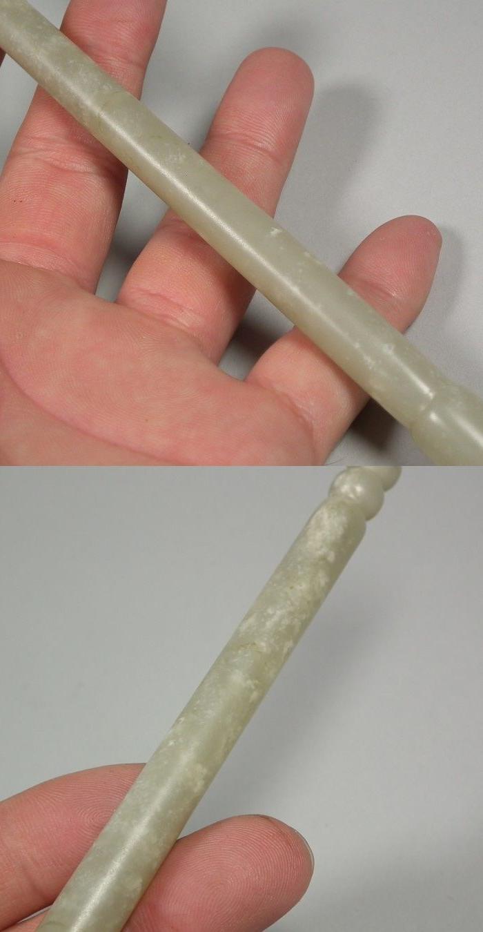 和田青白玉玉毛笔杆