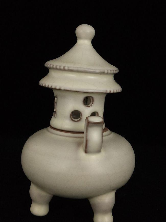 汝窑三足两耳香薰