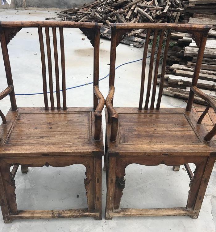 清代柞木结束坚硬,品相一流包浆浓厚,书背椅