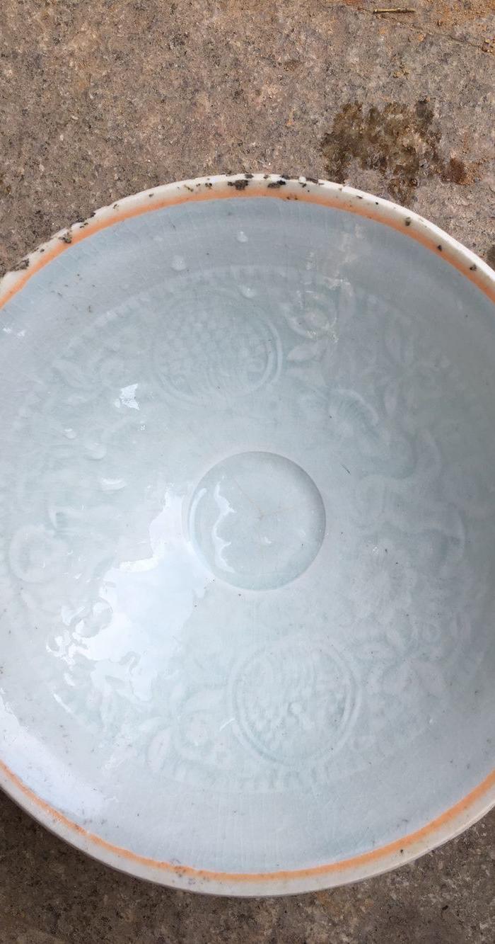 影青娃娃碗一对