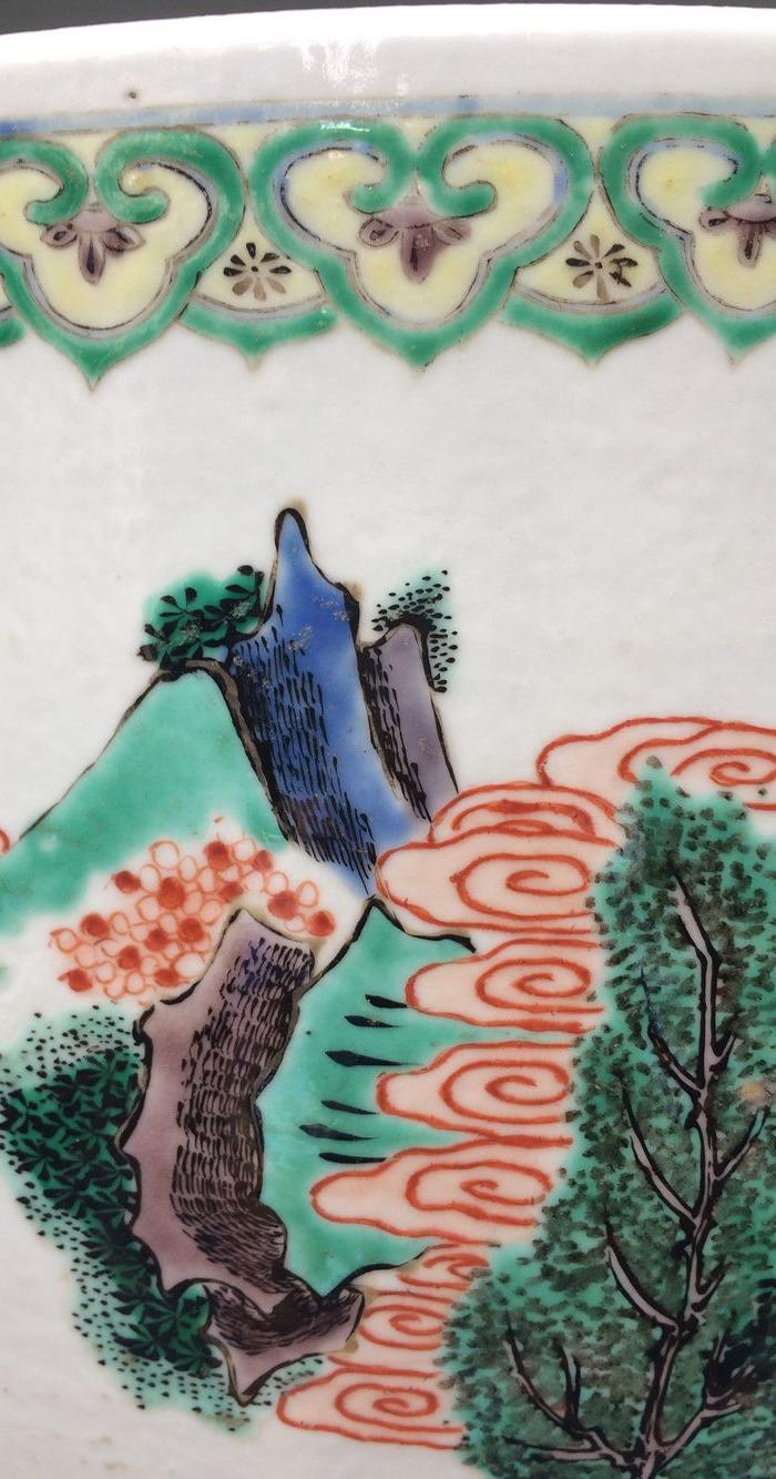 清康熙五彩狩猎图罗汉缸