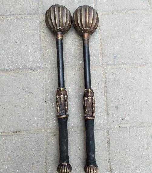 收来的一对铜锤 流星锤