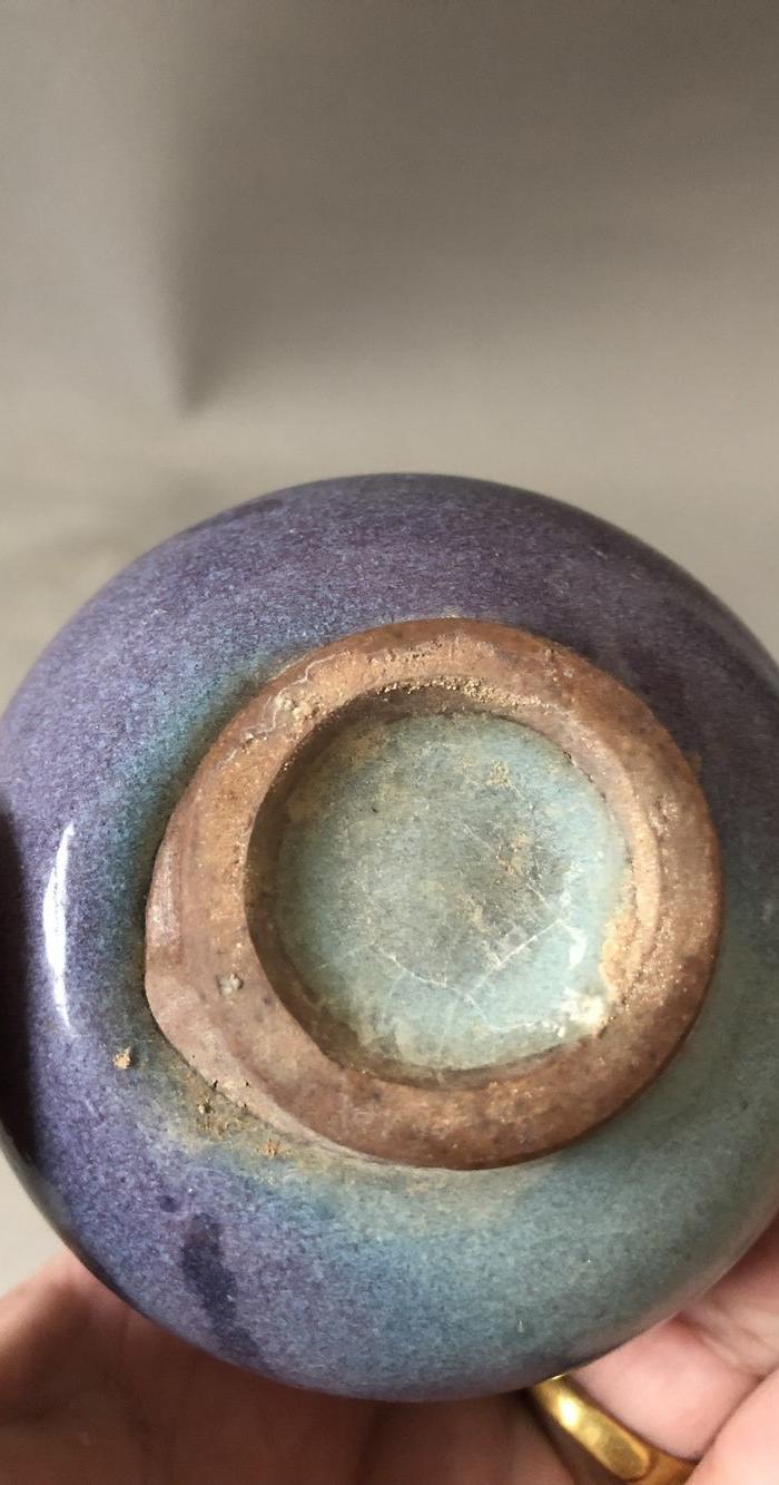 宋钧紫斑鸡心罐