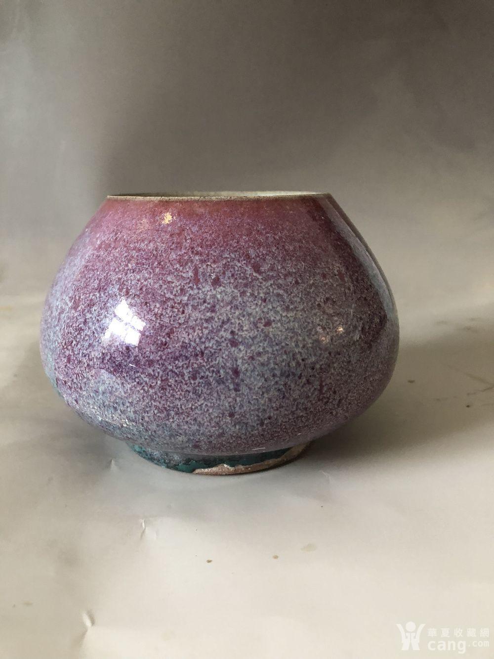 宋钧葡萄紫斑鸡心罐