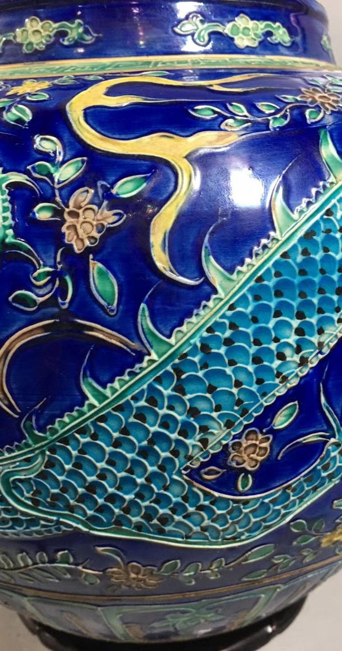 法华彩龙纹盖罐