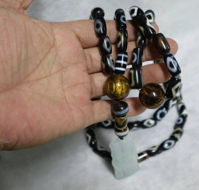 清代天珠翡翠项链