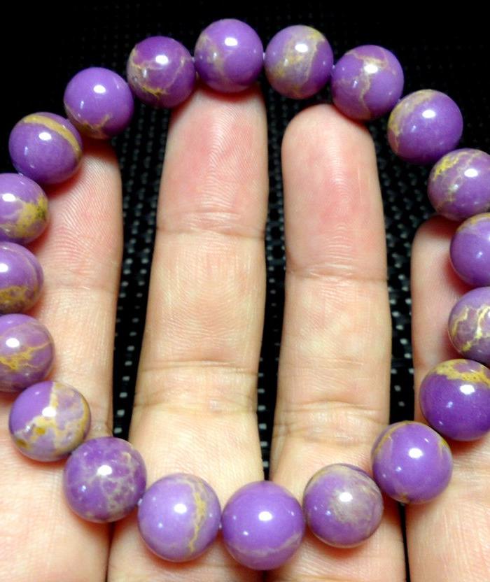 美国紫云母宝石10mm圆珠手串!