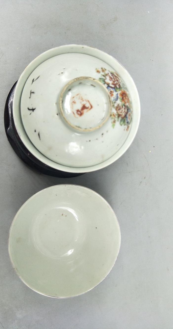 民国老瓷器盖碗