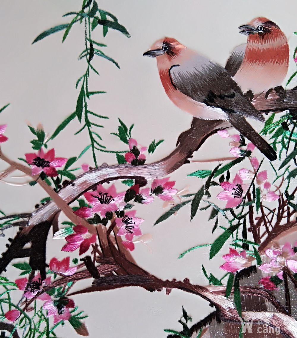 苏州刺绣艺术画 颜伯龙花鸟图四连屏