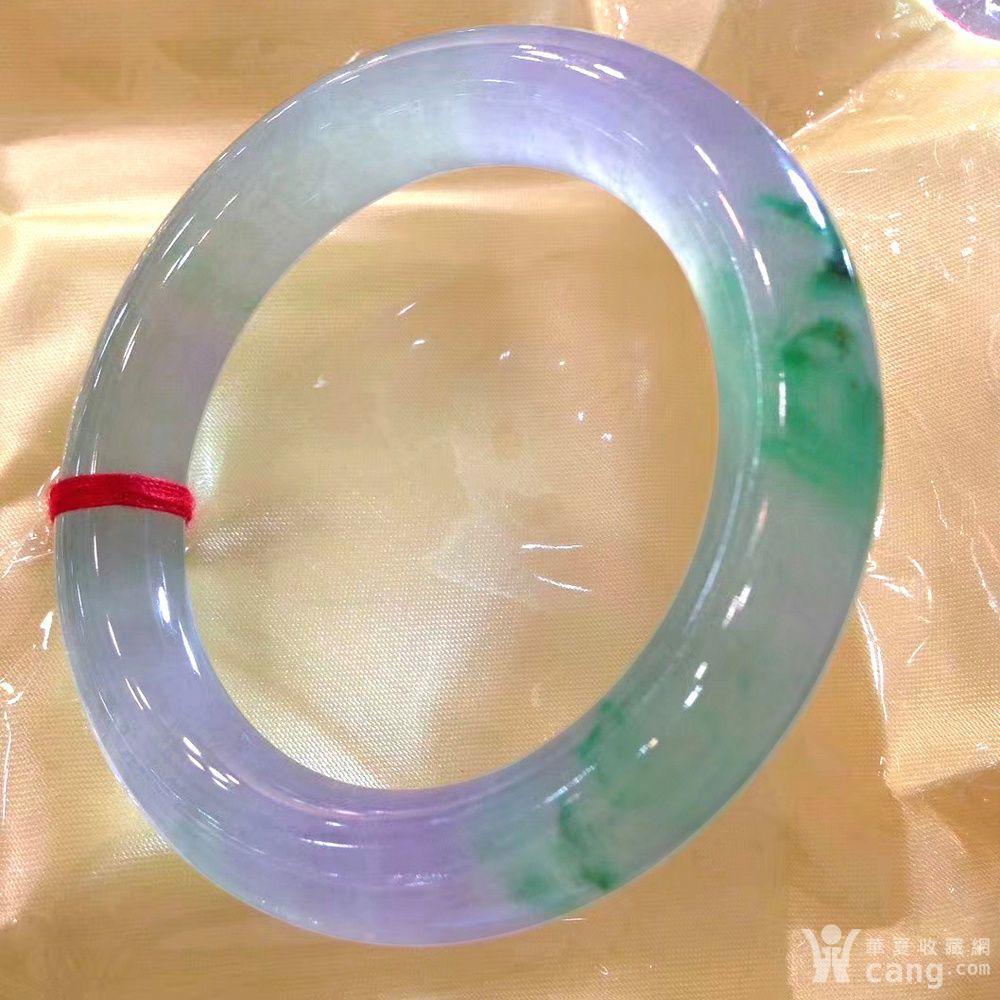 高端天然高冰种春彩飘花翡翠手镯圆条