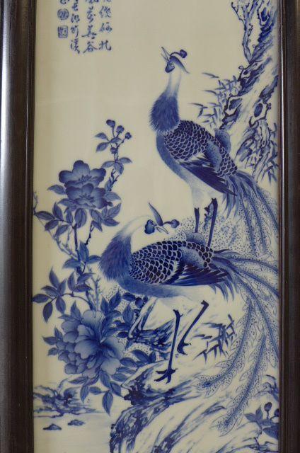 王步青花花鸟四条屏