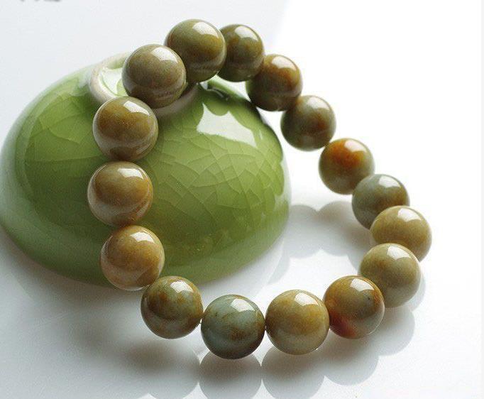 黄褐色a货翡翠手串_地摊交易_华夏收藏网