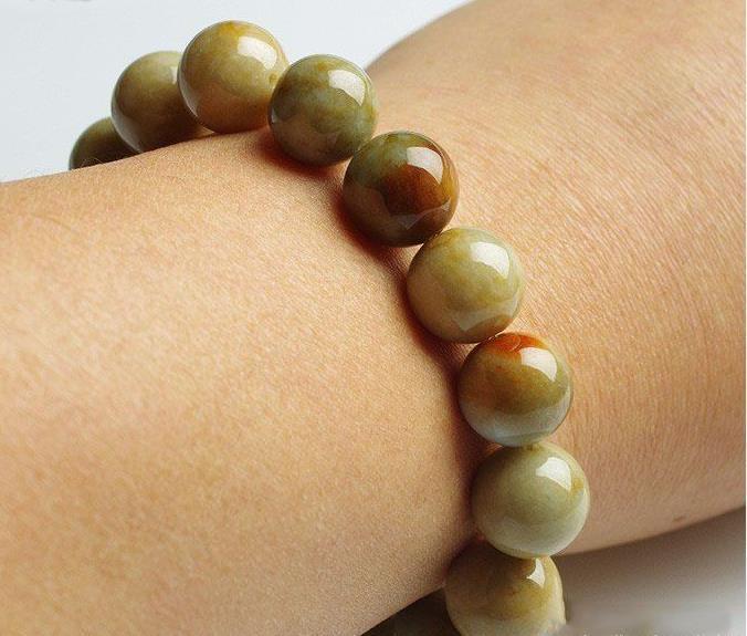 黄褐色a货翡翠手串_地摊交易_华夏收藏网