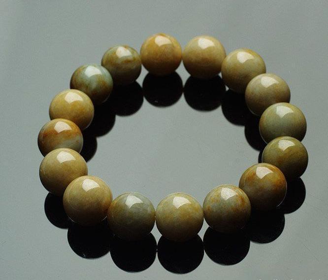 黄褐色a货翡翠手串_地摊交易_华夏收藏网