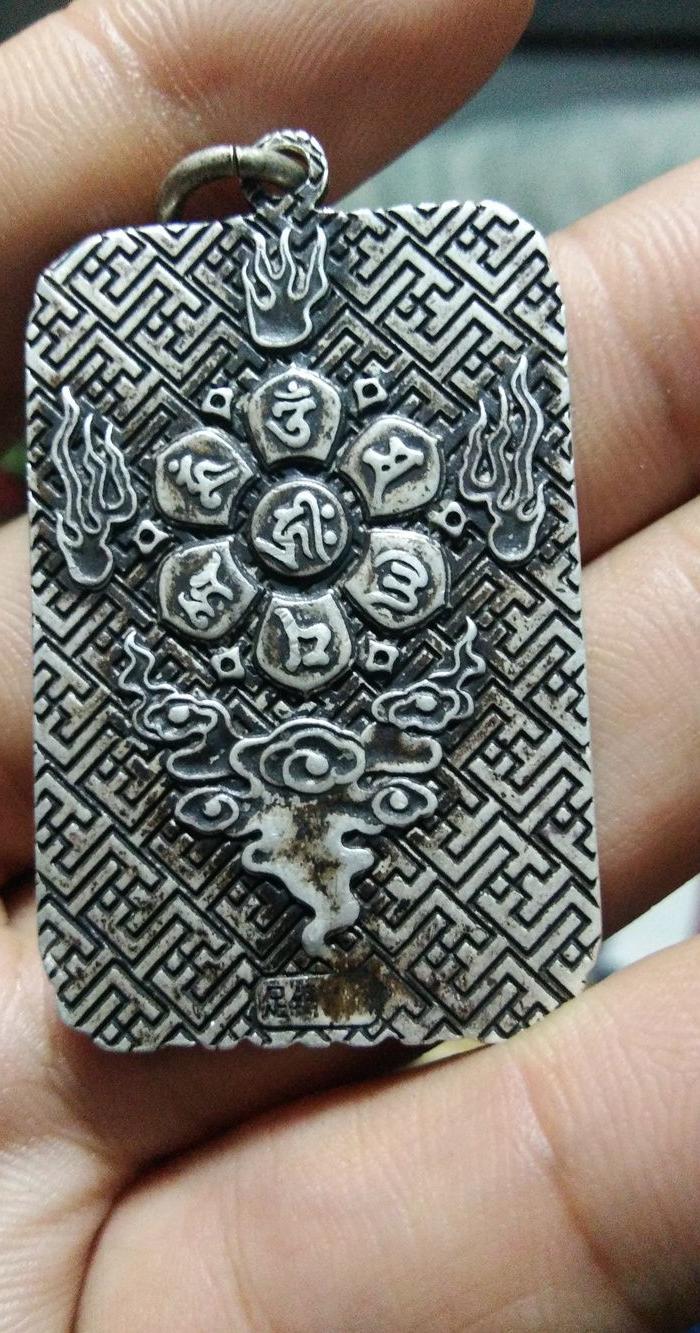 清 藏传密宗 银佛牌 释迦牟尼