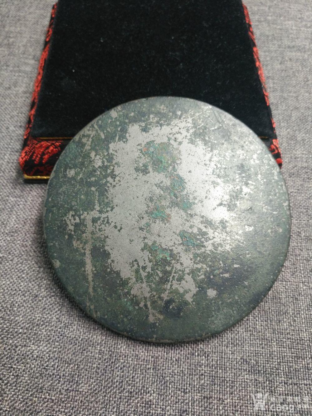 明代素面弦纹铜镜.