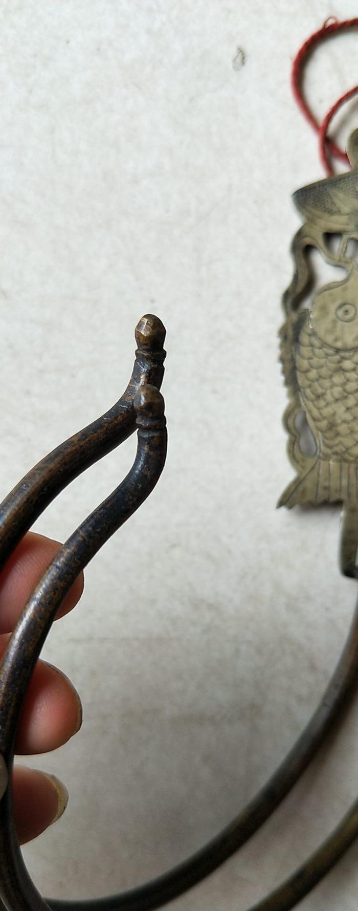 清代铜制蚊帐钩双面工