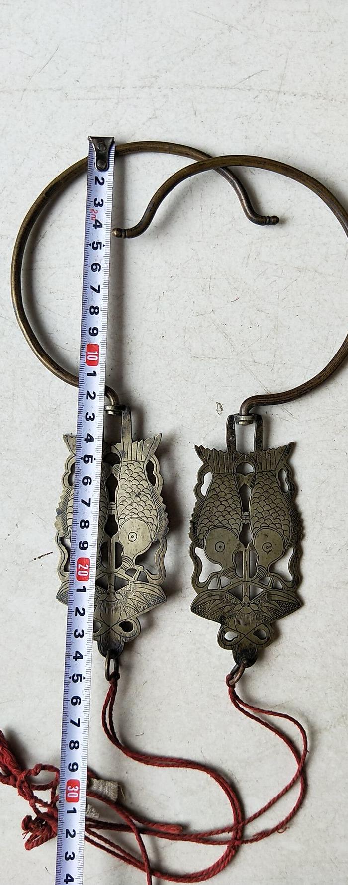 清代铜制蚊帐钩双面工