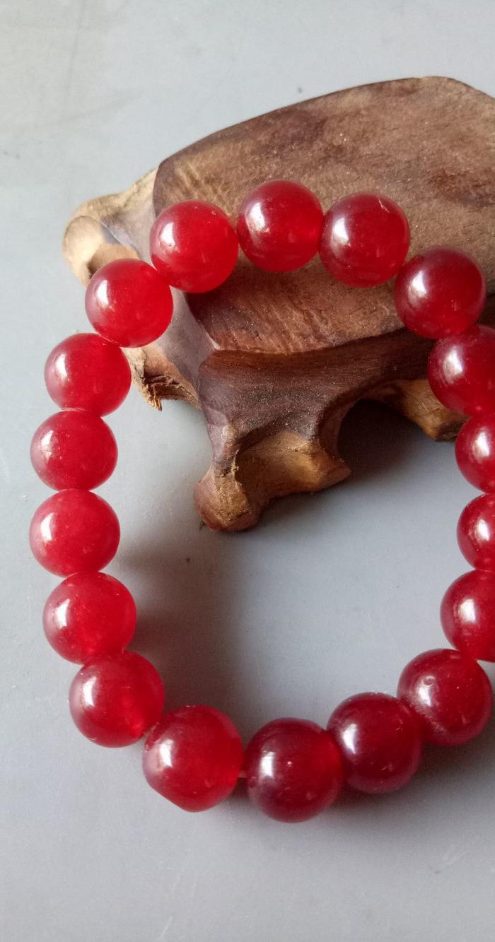 天然老红翡翠手串