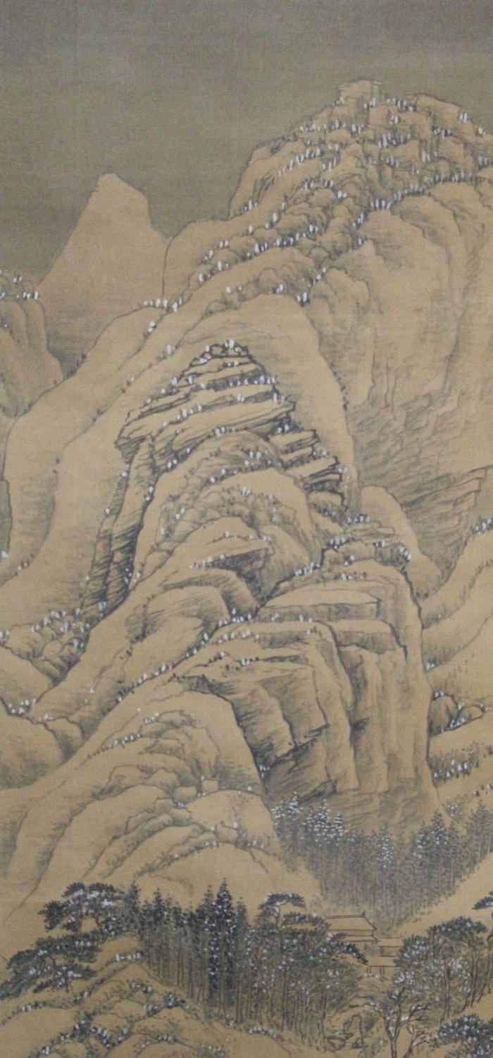 李成山水画立轴绢本