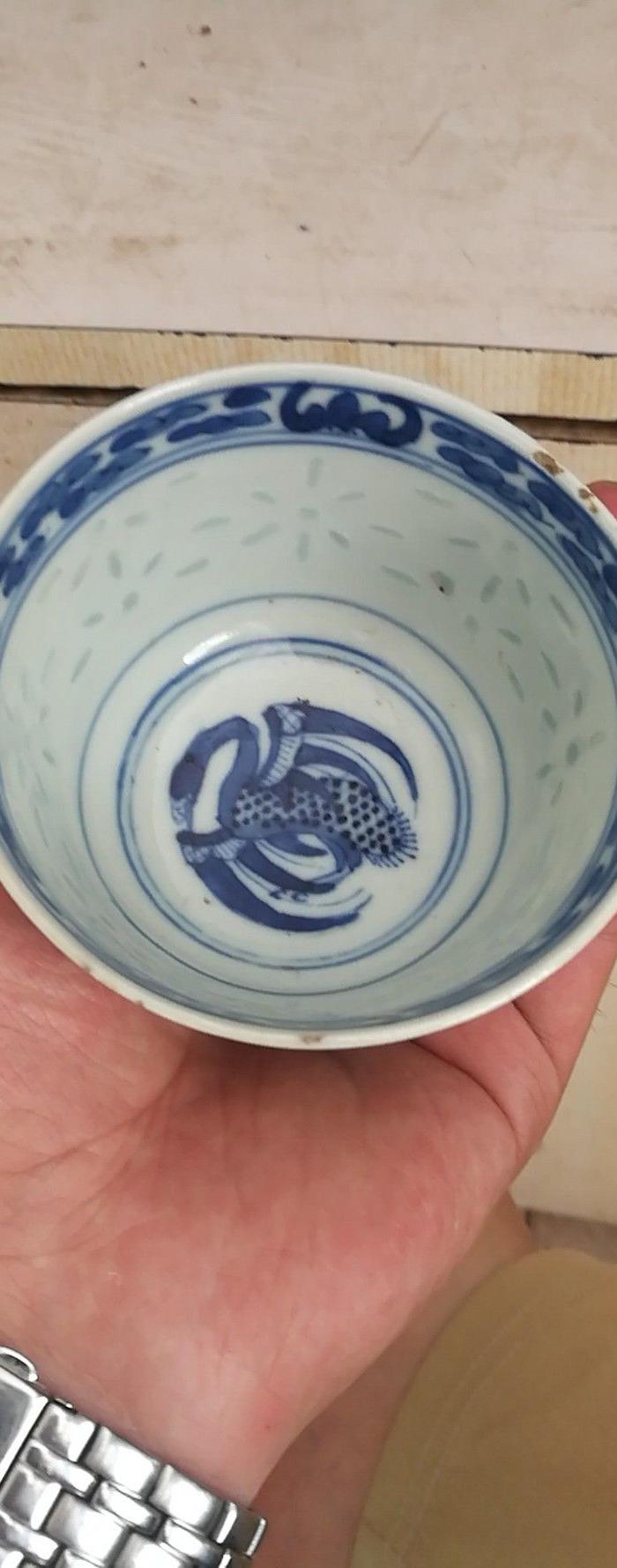 清代,乾隆,青花玲珑,压手杯