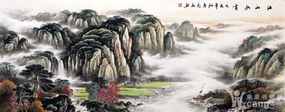 陆志高名家国画山厅靠山字画手绘小六尺风水山水画