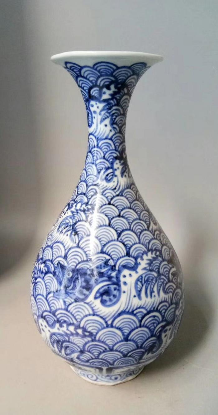 元青花海水纹玉壶春