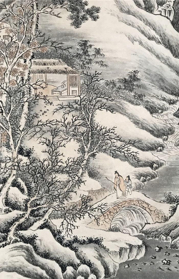 张大千雪景山水
