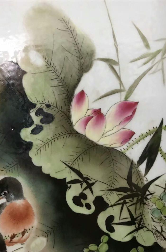 毕伯涛粉彩花鸟瓷板