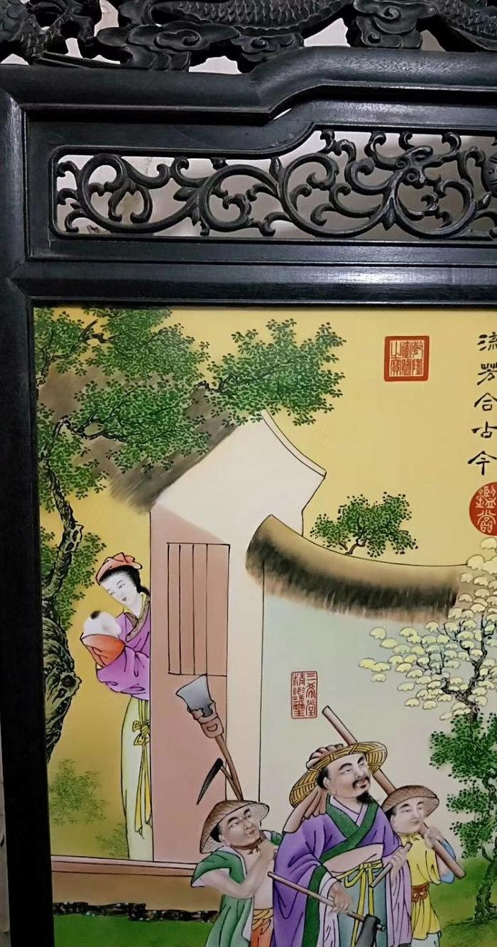 郎世宁瓷板画