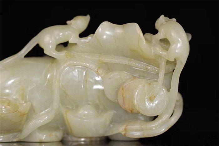 清代和田玉五鼠运财摆件_地摊交易_华夏收藏网