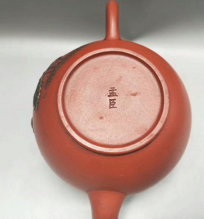 朱泥紫砂壶 惠孟臣款