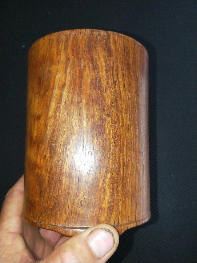 明代老黄花梨笔筒包老包真,32 14 11cm 金黄色大开门